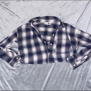 Blue and white flannel
